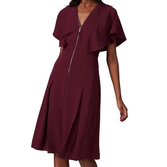 Ted Baker Kasiane Burgundy Zip Up Dress - Picture 1 of 5